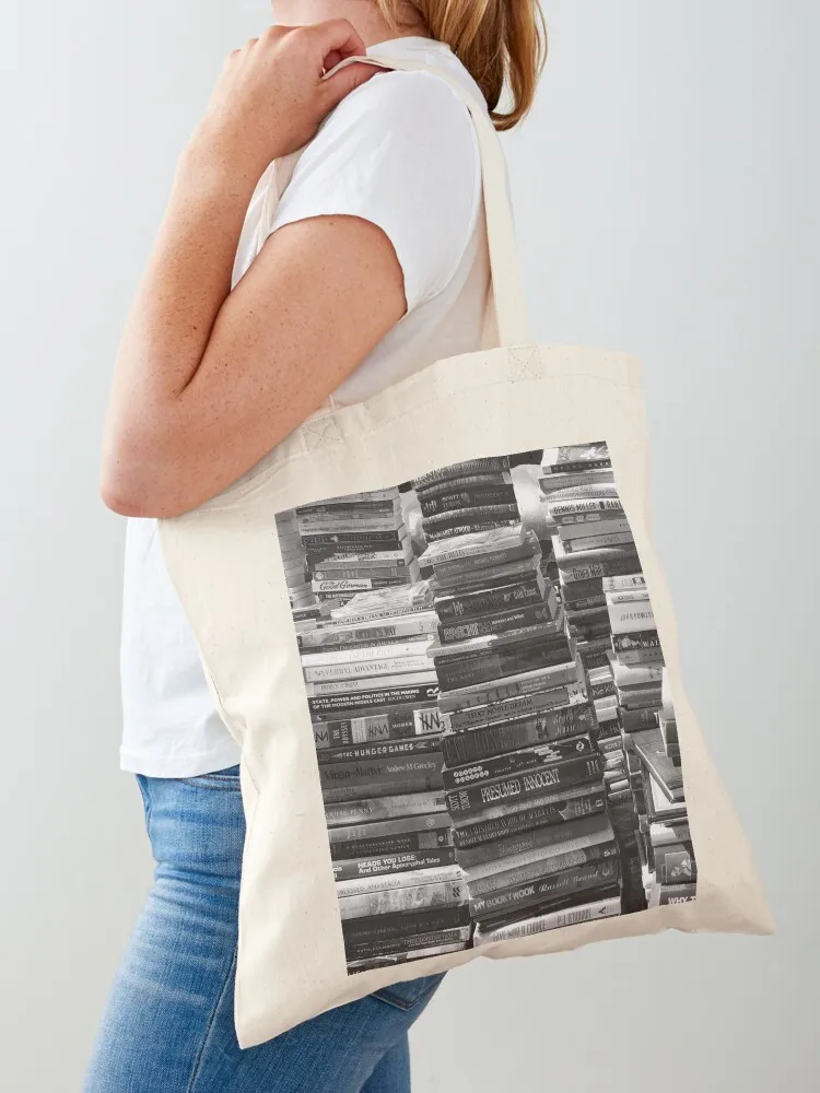 

Black and White Books Tote Bag Women's shopper bags woman 2025 tote bags cloth bags shopper bag woman