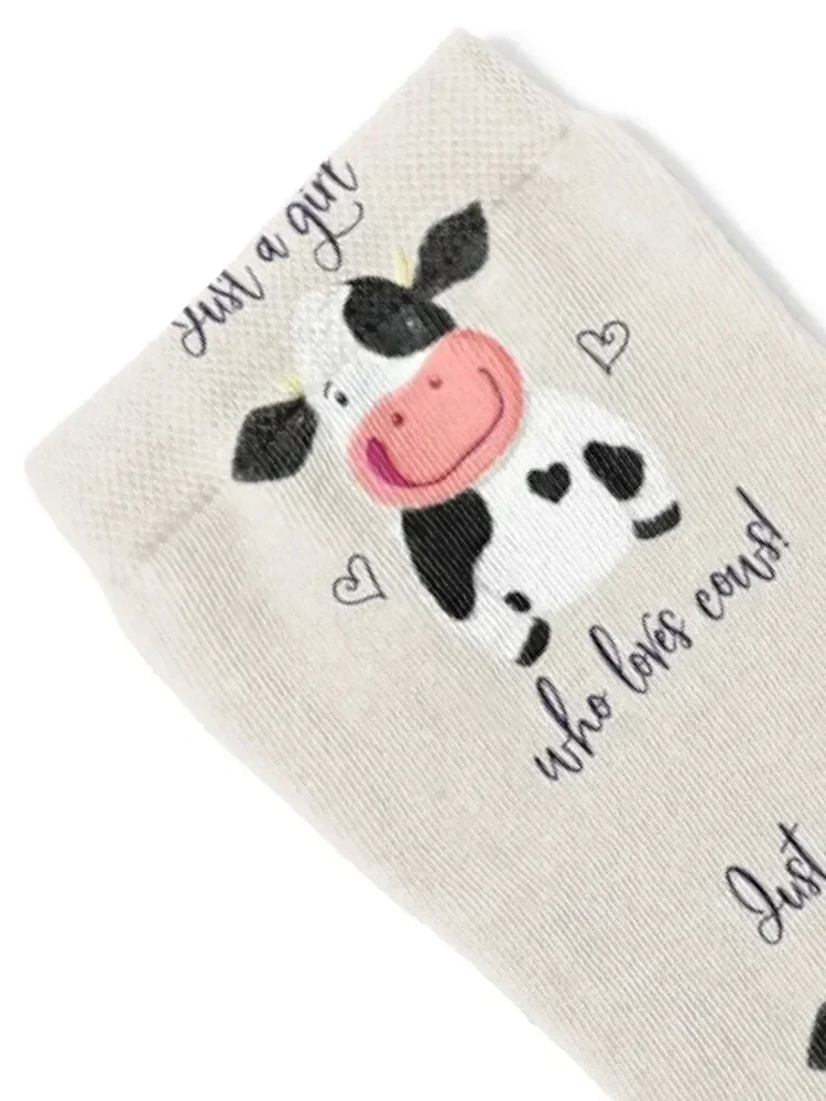 Just A Girl Who Loves Cows! Hearts And Holstein. Socks designer Toe sports Women Socks Men's