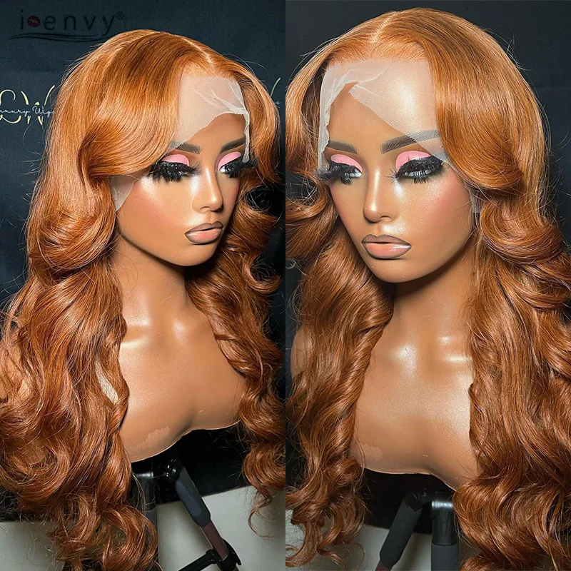 13x6 Colored Lace Front Wigs Human Hair Body Wave Orange Ginger Human Hair Wigs 13x4 Pre Plucked Blonde Brown Lace Frontal Wigs