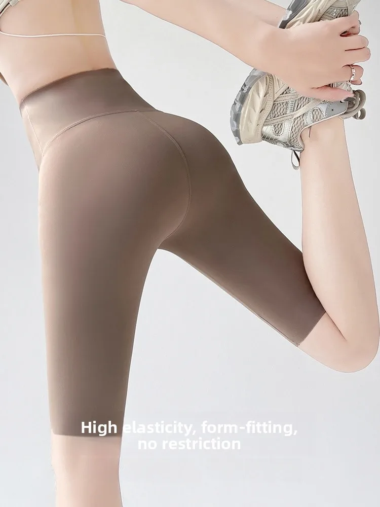 Pantalon de Yoga en peau d'arche, taille haute, Qui-Dry, Fitn, contrôle du ventre, levage des fesses, longueur cinq-quarts, Faion pour femmes