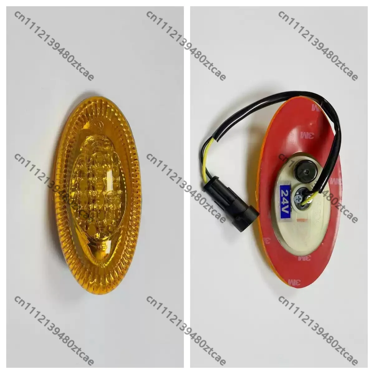 24V LED Side Marker Turn Light With Adhesive Convex Base Part Number 4111-00037, Replacement Lamp Parts
