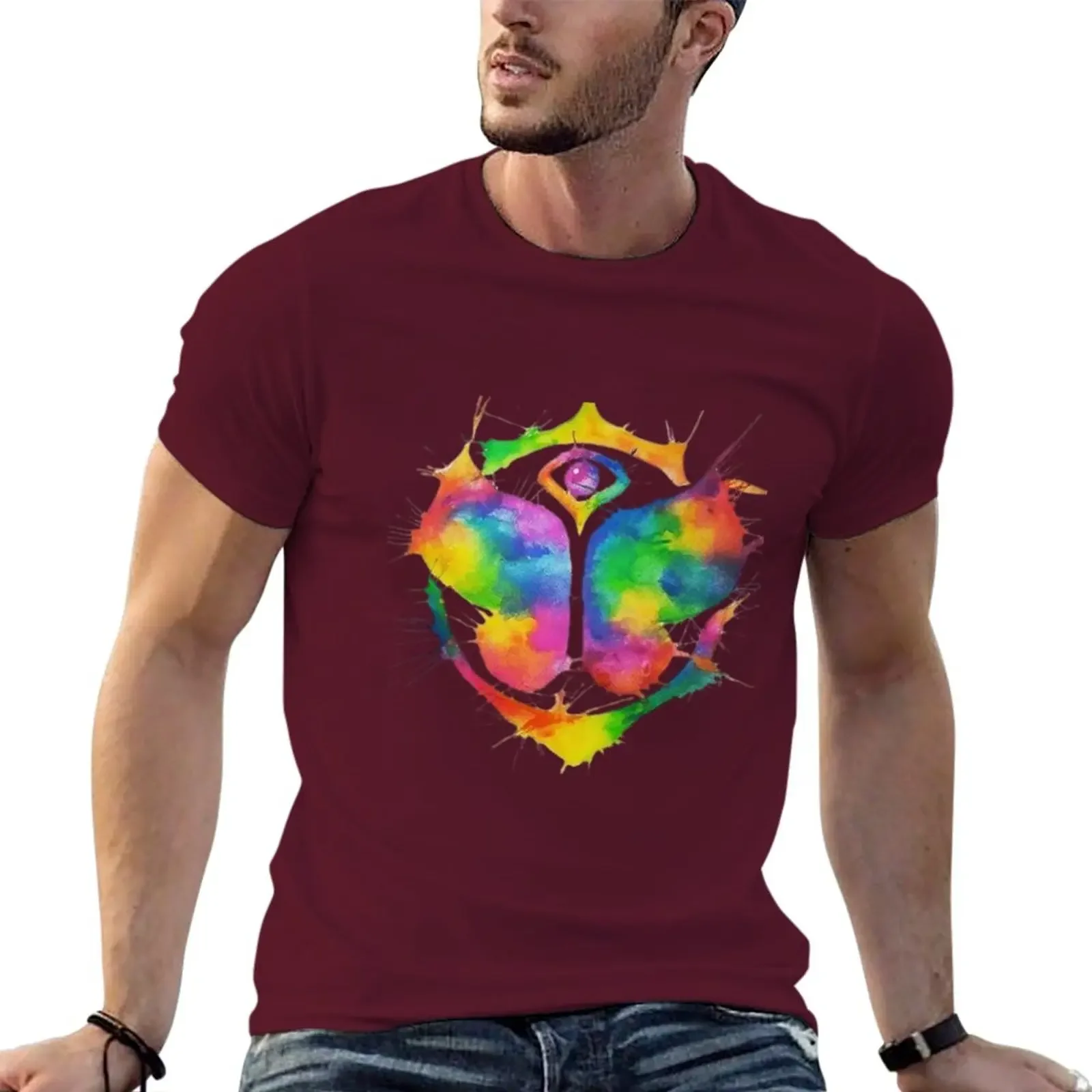 New Tomorrowland watercolor T-Shirt sublime t shirt black t shirts t shirts for men graphic heavyweight fashion Round Neck 2024