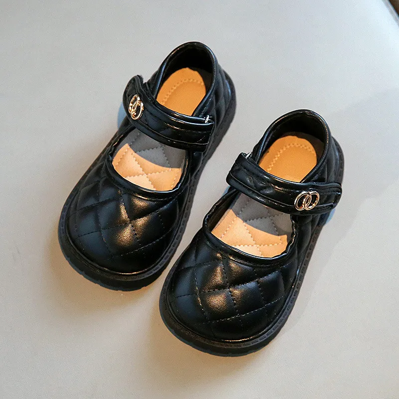 

Fashion Girls Shoes Kids Little Princess Leather Shoes for Party Autumn and Spring Students Performance Shoes Black Beige