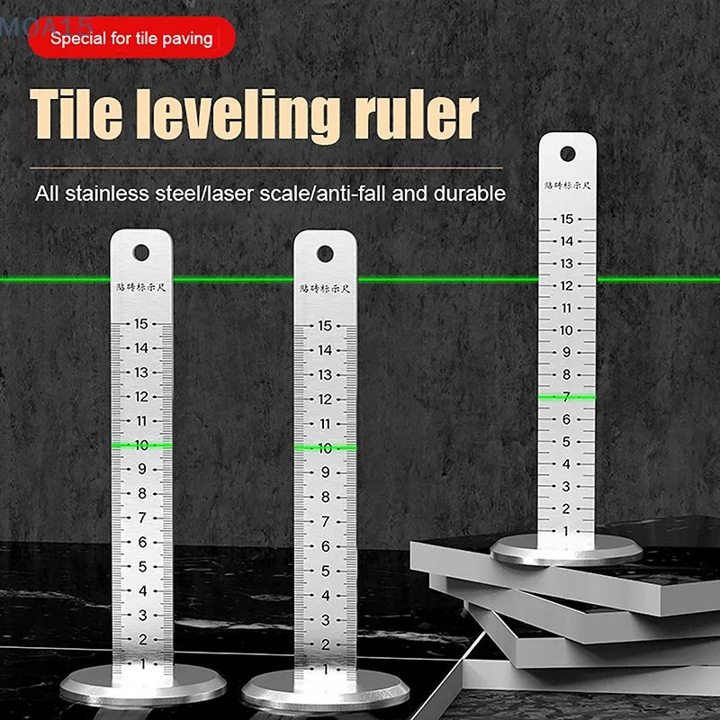 Stainless Steel Leveling Ruler Brick Tile Height Marking Ruler Ceiling Leveling Ruler Amount High-level Instrument Measurement