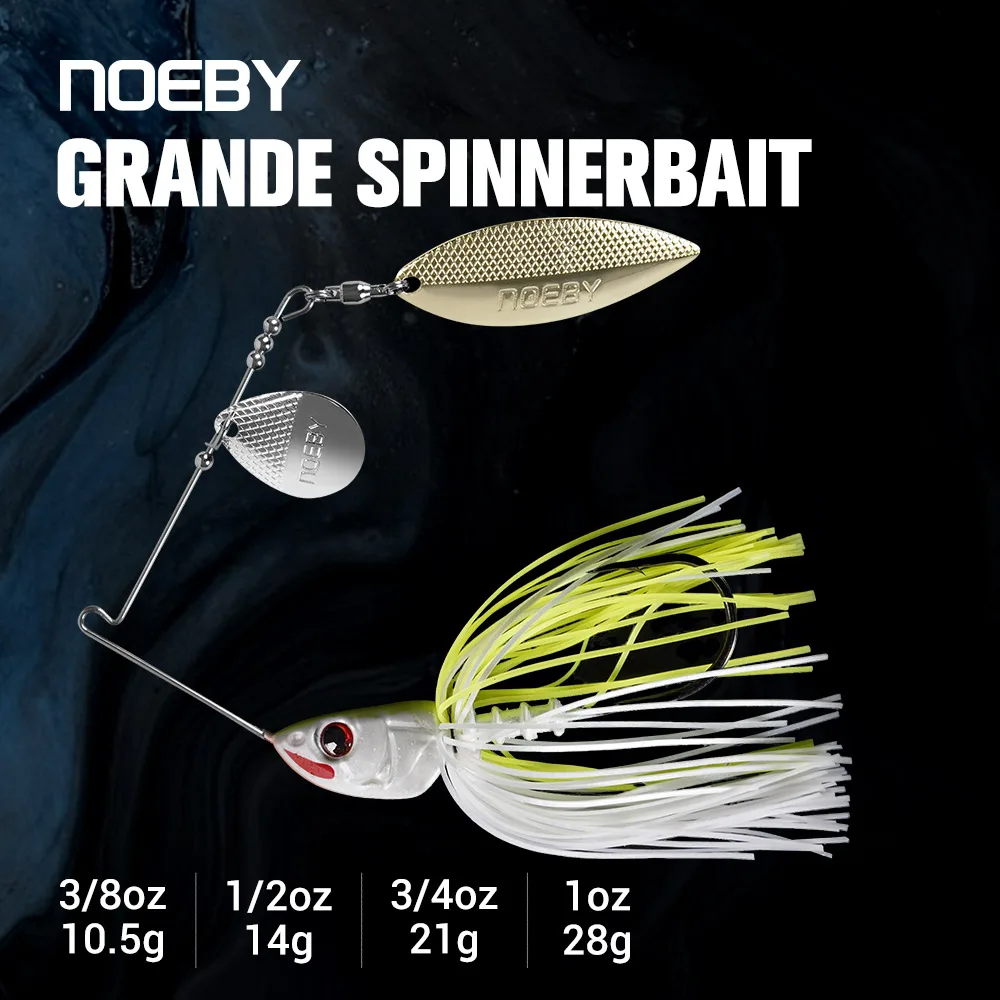 NOEBY 10,5g 14g 21g 28g Spinnerbait Doppel-Willow-Blade Nadelköder Löffelwobbler Bass Spinner Bait Bass Hecht Angelköder