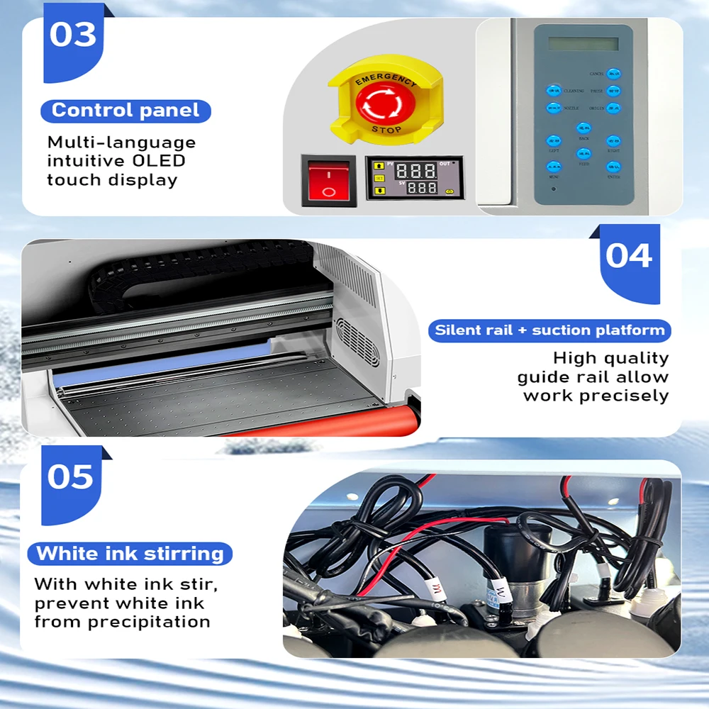 A3 UV DTF Printer UV Varnish Printing Machine with Built In Laminating Machine UV Impresora XP600 UV DTF Sticker Printer Bundle