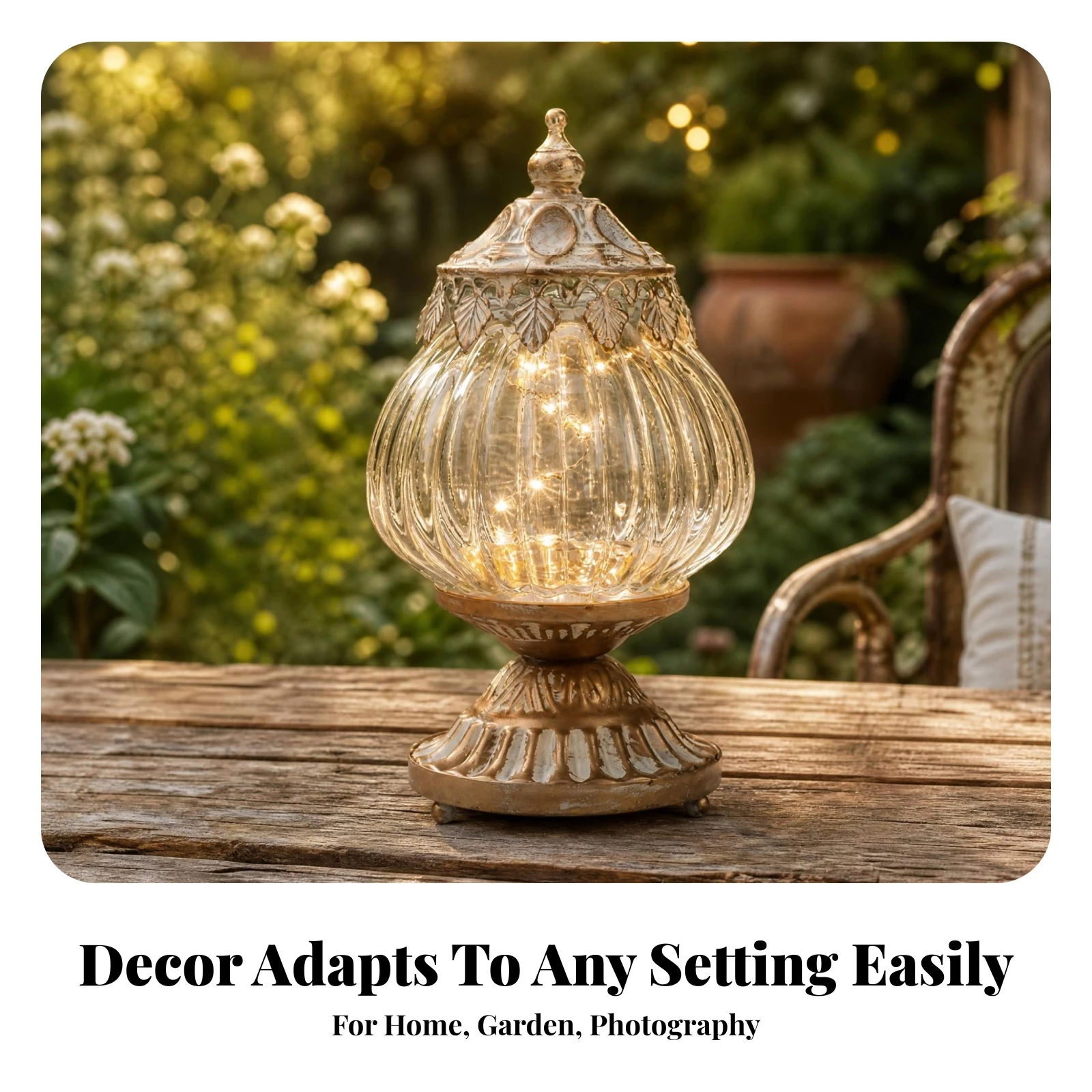 Vintage Ribbed Glass Lantern Ornately Detailed Decorative Object for Home Shelf or Tabletop Decor Display Use view 5