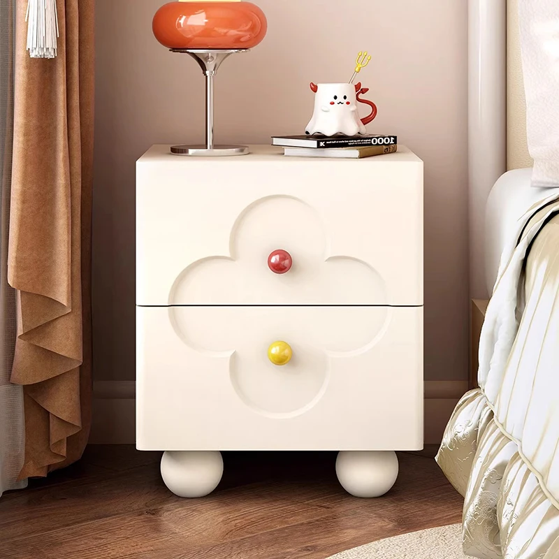 Cream Style Nightstand Nordic Mid Century Modern Simple Kids Bedroom Mini Bedside Table Mesa De Cabeceira Home Furniture WKNS