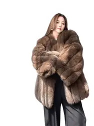 Fangtai-abrigo de piel de zorro 2023 Natural para mujer, chaqueta cálida de lujo de talla grande, chaleco femenino, envío gratis