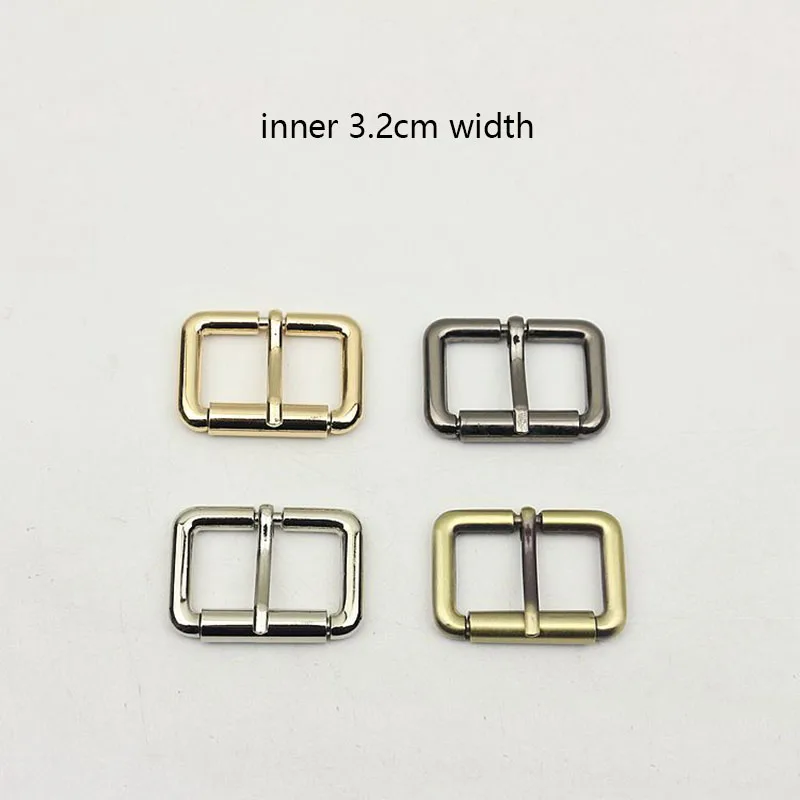 

20pcs 32mm Square Metal Buckles DIY Bag Shoes Strap Belt Webbing Adjust Roller Pin Buckle Leather Hardware Accessories