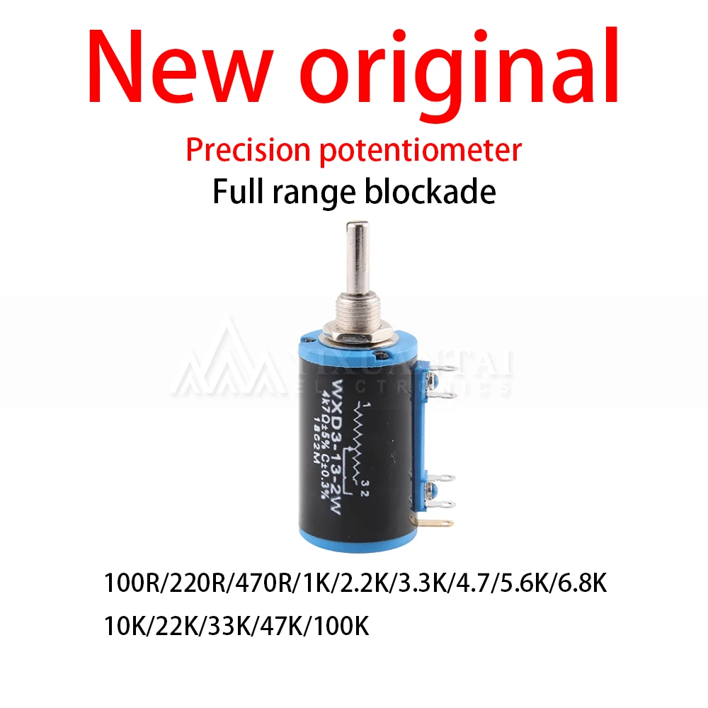 5Pcs/Lot WXD3-13-2W precision multi turn potentiometer speed controller with knob 1K2.2K3.3K/4.7K/10/K22K