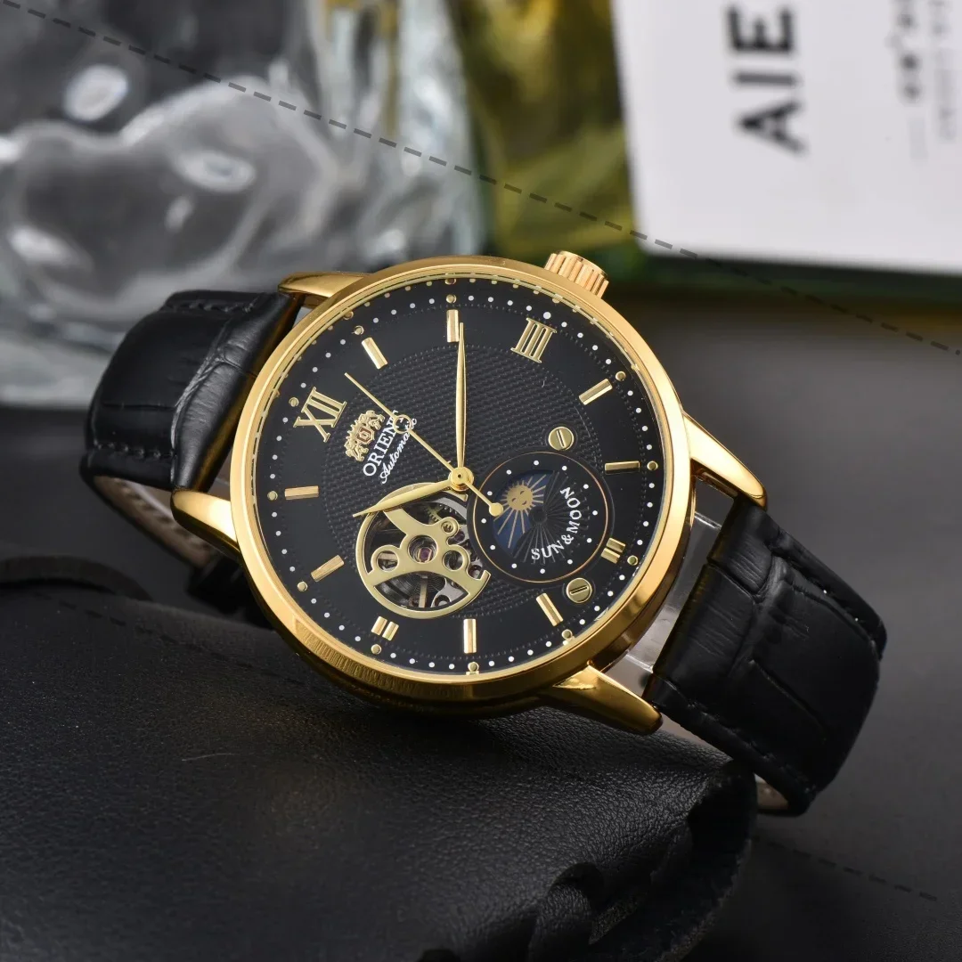 DFDG Orient Series Sports Sun, Moon, and Stars Skeleton Mechanical Men's Sports Watch Full Functionality World Time view 4
