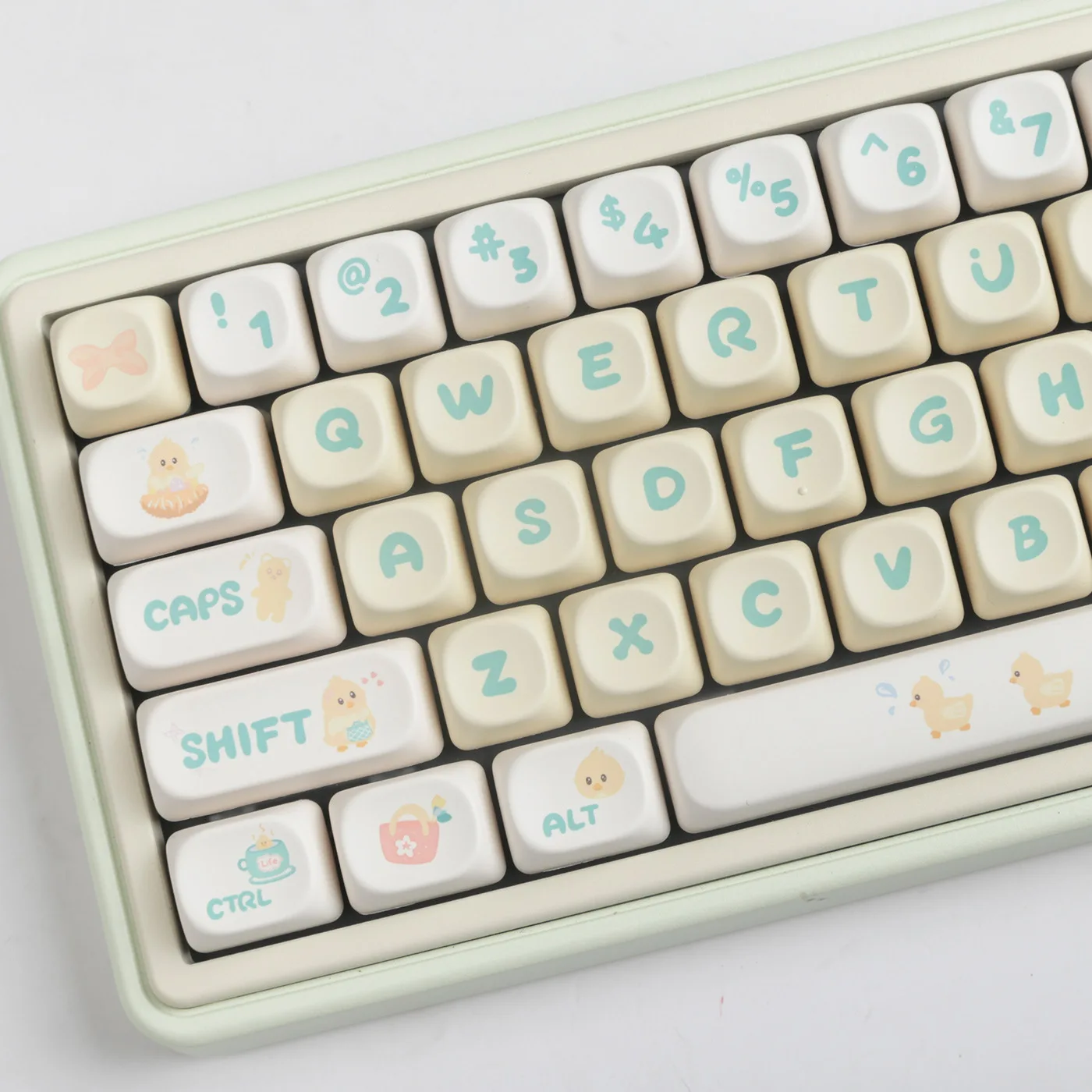 Outing duck keycaps cute cartoon MOA height small warping sublimation Ningzhi HI75 68 98 99 104 PBT