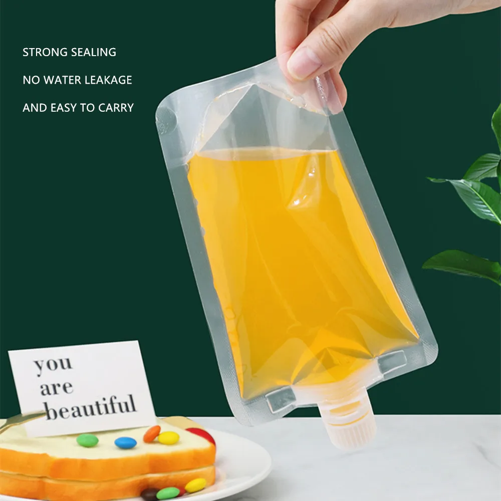 Liquid Packaging Bags 20pcs Transparent Stand Up Pouches with Nozzle - Soy Milk / Yogurt /  Juice Beverages Pack-bag with Spout