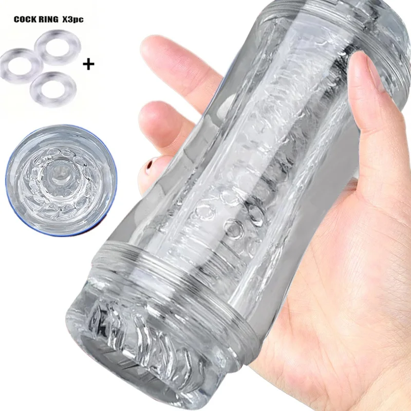 Kunstkut Cup Realistische Volwassen Zachte Kut Transparante Vagina Kunstmatige 3D Handleiding Pocket Kut Volwassen Sexy Seksspeeltje Voor Mannen