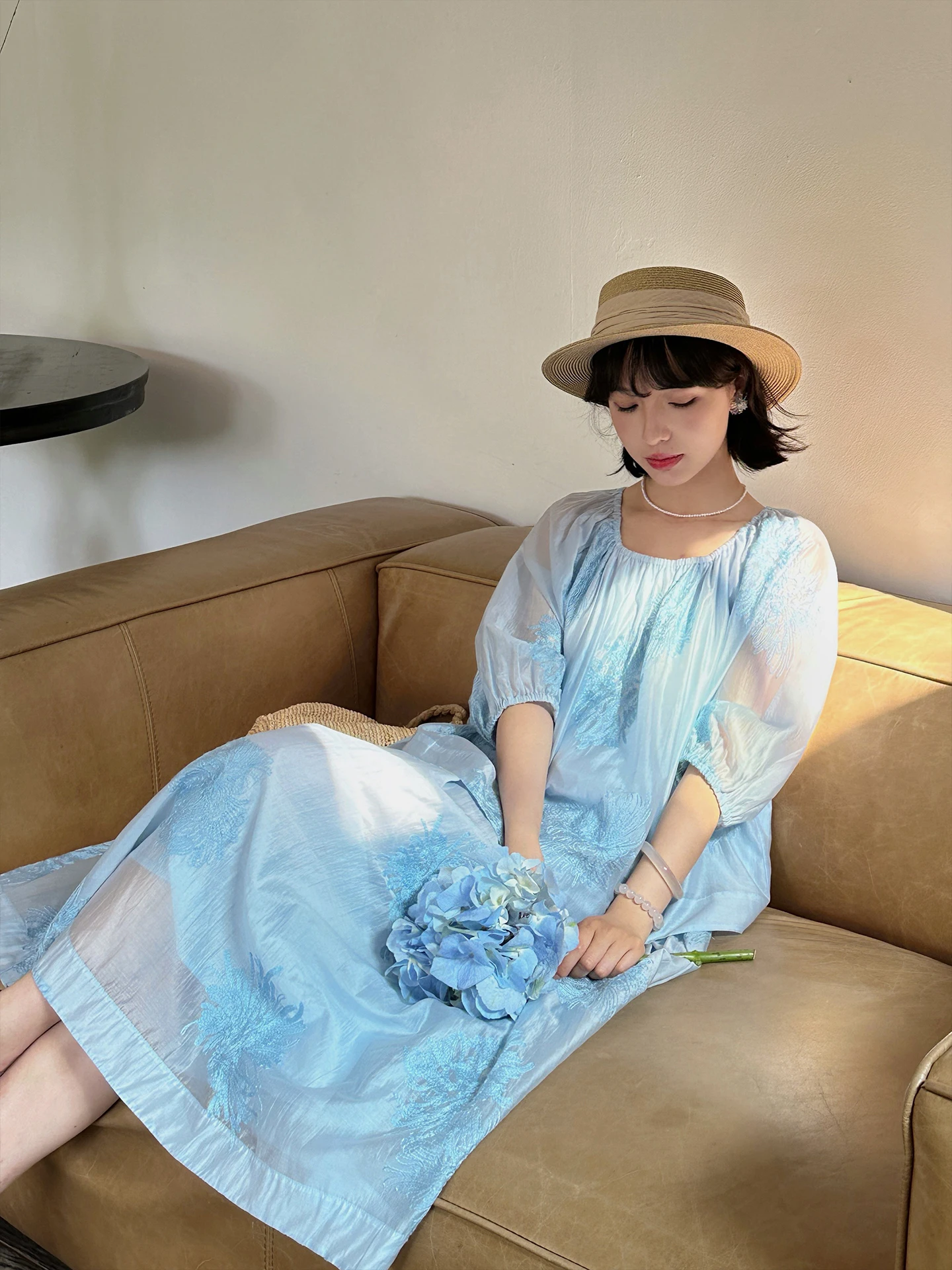 

MOR "Endl Summer" Женская солнцезащитная свободная юбка трапециевидной формы с высокой талией, комплект 7/8 Sve round Neline Faionable ...