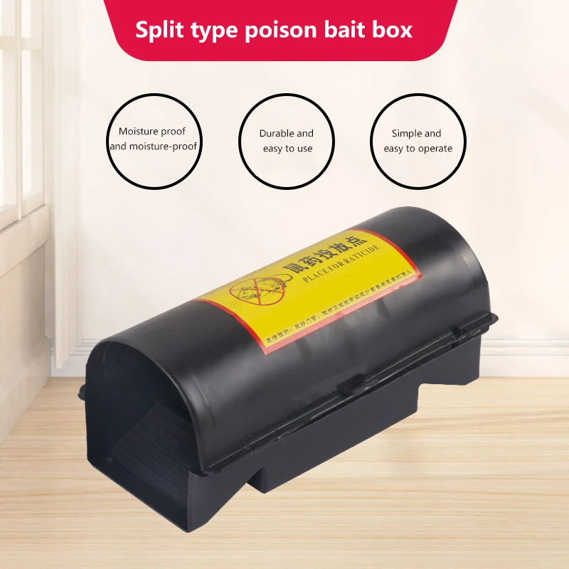 1PC Mousetrap Poison Bait Box High Temperature Resistance 23×9×8CM Rat Box Mice Control Catcher Bait Box Garden Supplies