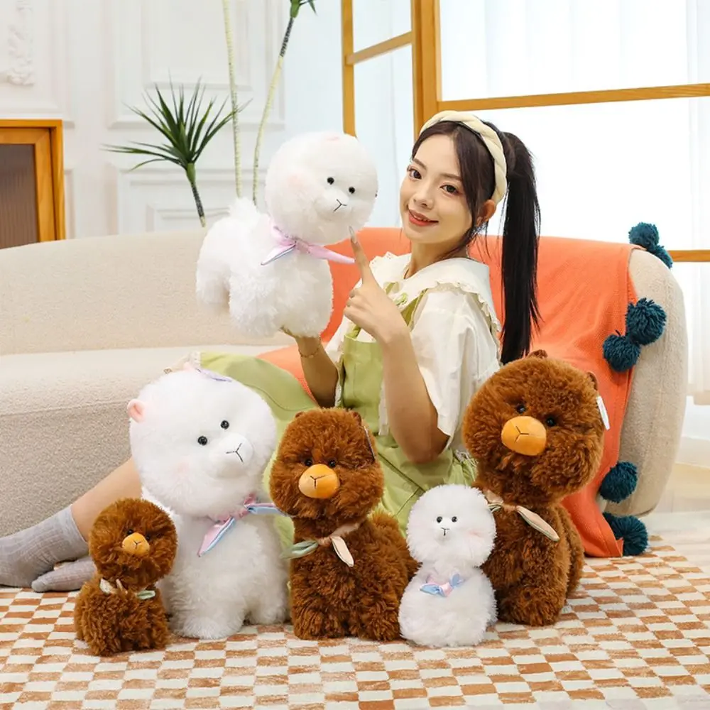 

Cute Chubby Face Alpaca Plush Toys Soft PP Cotton Plush Llama Dolls 22/35/45cm Comfortable Animals Stuffed Toys Christmas