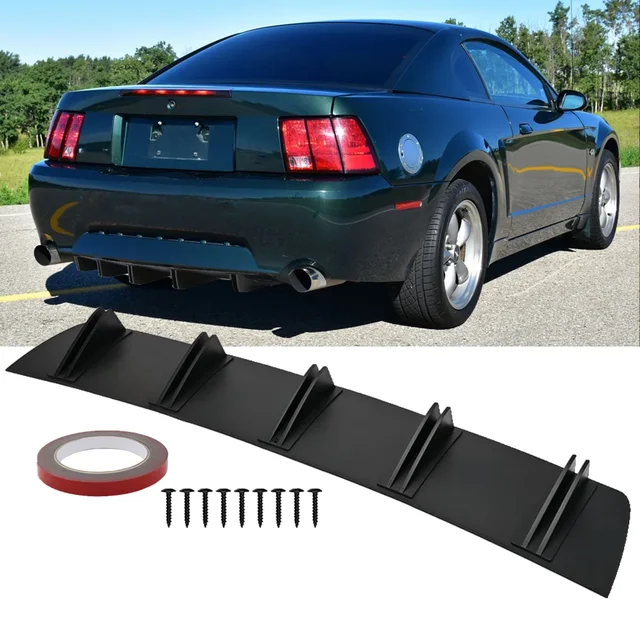 81.5cm Uniwersalny tylny zderzak Dyfuzor 5 płetw Shark Splitter Spoiler Body Kit Do Ford Mustang 1999-2004 Akcesoria samochodowe