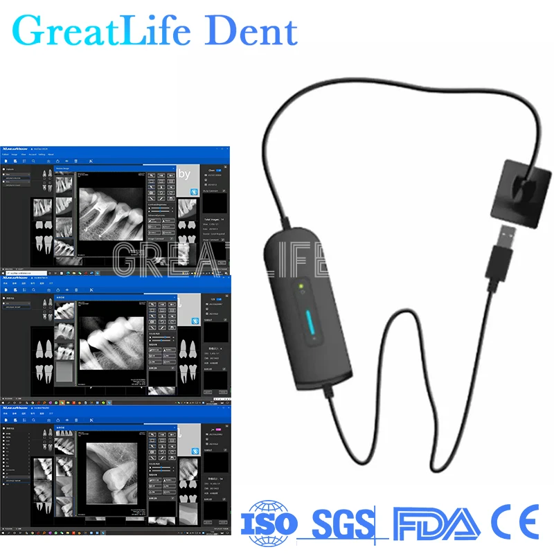 Mexico RU EU In Stock GreatLife Waterproof Original  Rvg Intraoral Imaging System Digital Dental Sensor X-Ray Rvg Image