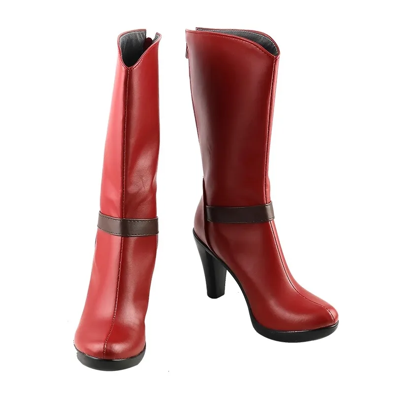 Costume cosplay OnePiece Nami Scarpe fatte a mano Stivali rossi con tacco alto