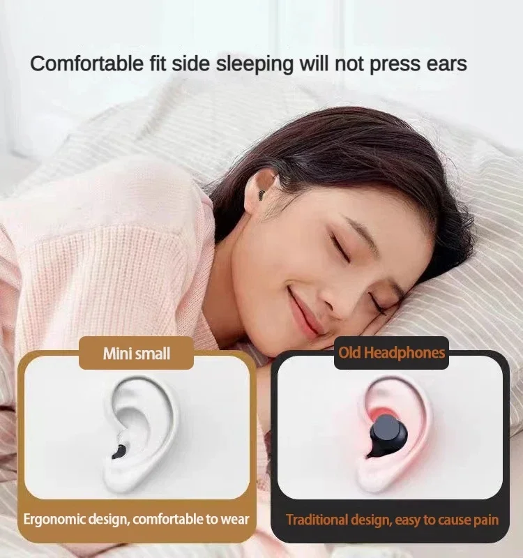 Mini 5.3 wireless bluetooth headset small earbuds sleep work sports invisible headphones HD HIFI bass sound quality earphones