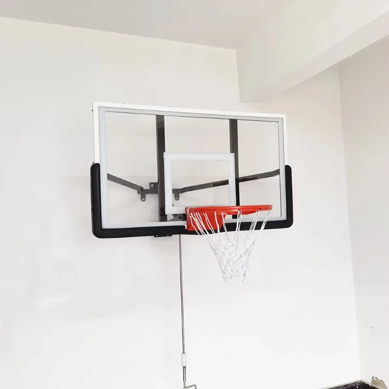 Adjustable Wall Mounted Basketball Hoop Set For Adults - Easy Installation Safe For Indoor Outdoor Wall Safe Stable