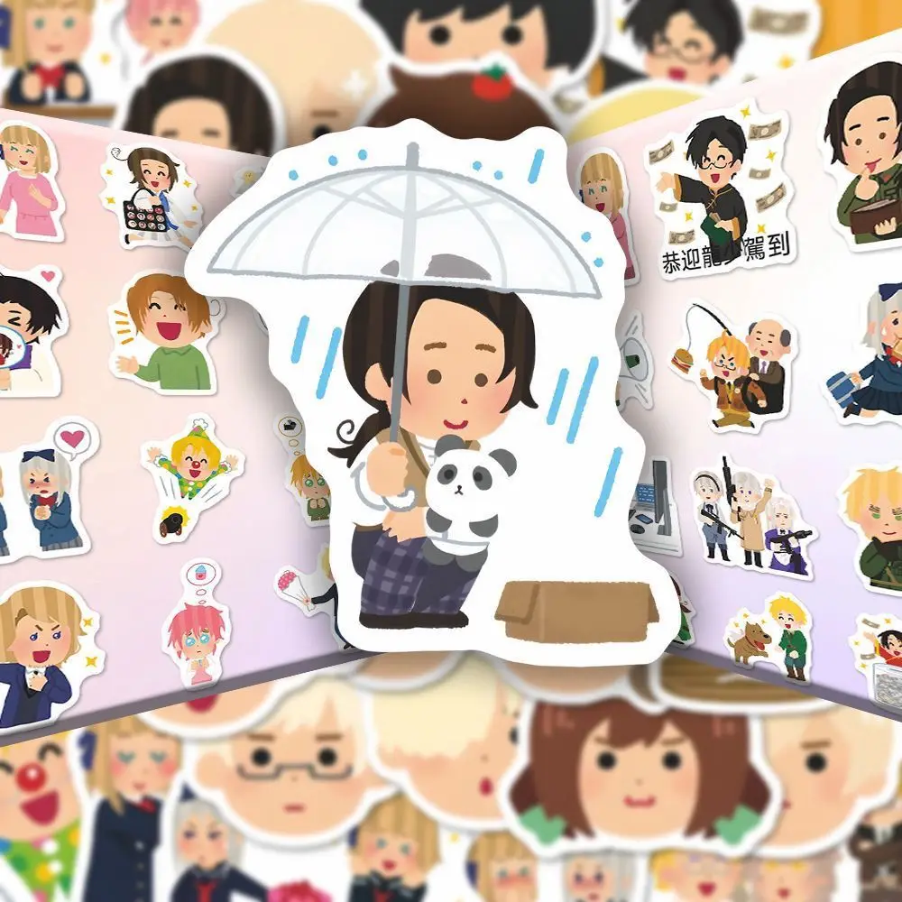 محور القوى Hetalia Irasutoya أنيمي ملصق إيفان فرانسيس ملصقات اللوازم المدرسية طالب القرطاسية المحمول جراب هاتف ديكور #6