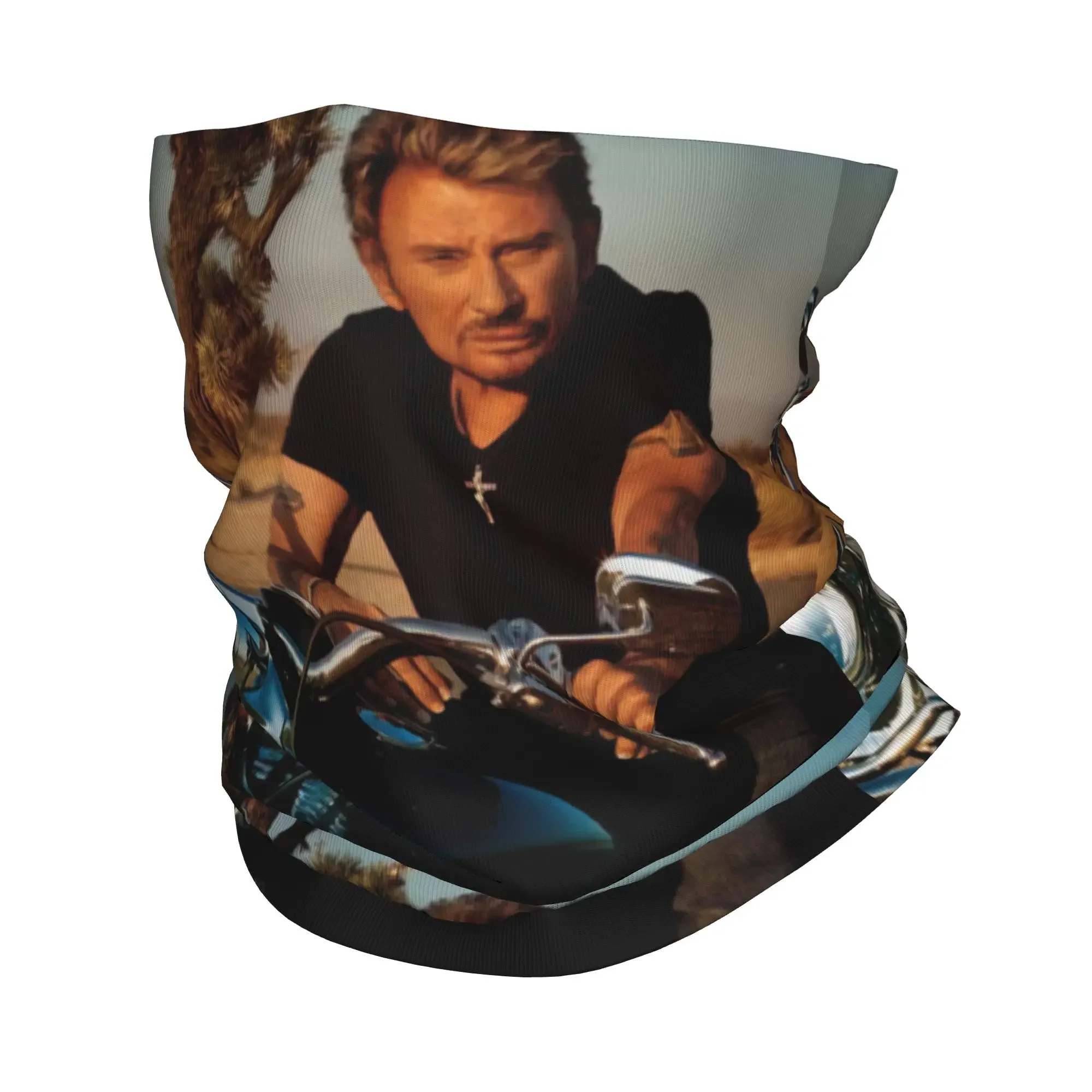 Motorcycle Johnny Hallyday Bandana Winter Neck Warmer Women Windproof Wrap Face Scarf for Ski French Rock Singer Gaiter Headband