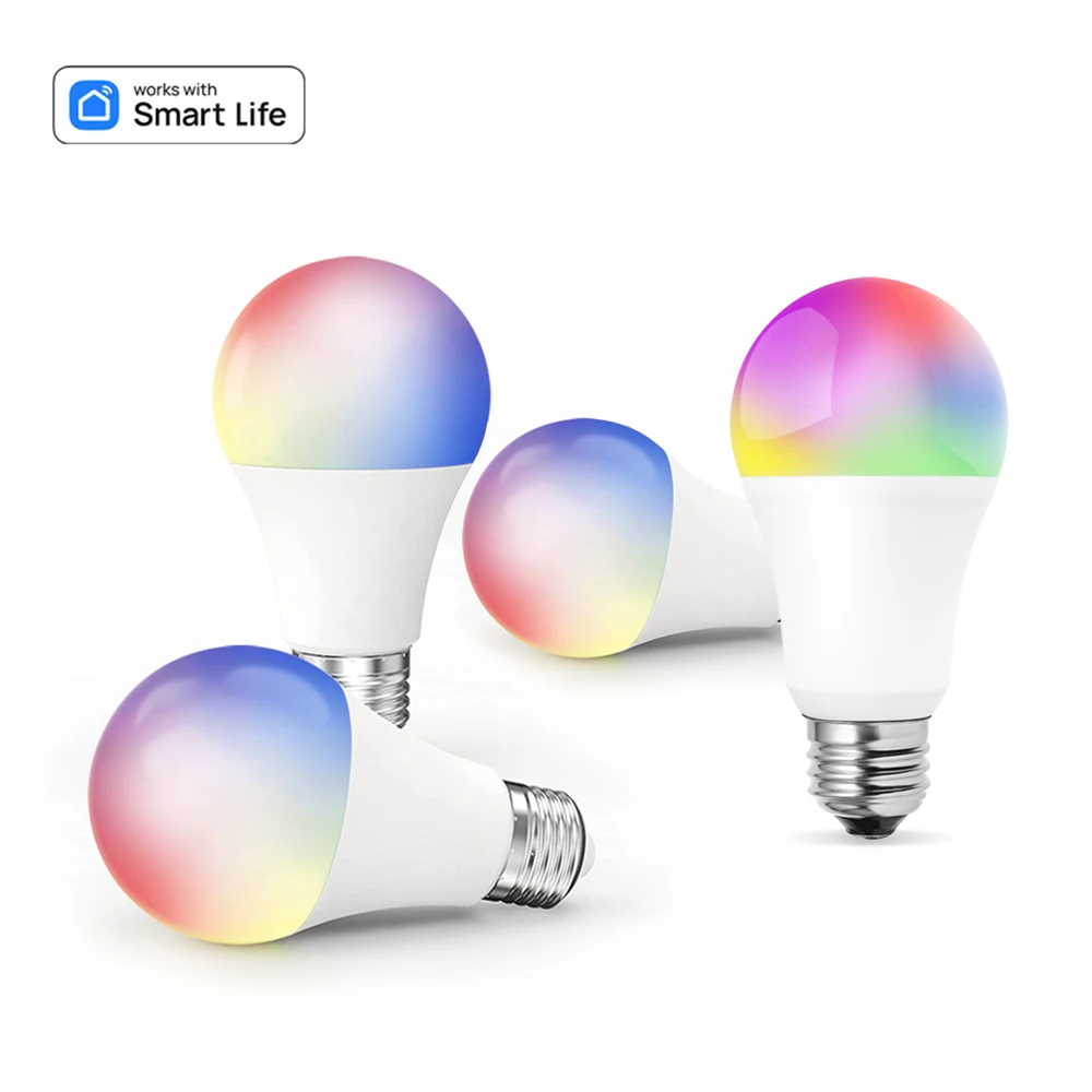 

9W 800 Lumens Smart LED Light Bulb Tuya BT WiFi Bulbs Color Changing Dimmable E26/E27 Works with Alexa for Home Study Party