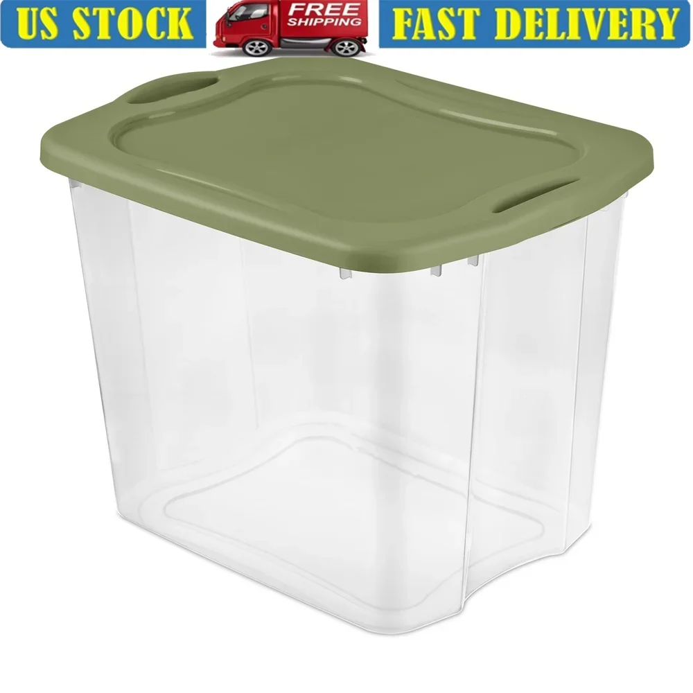 

95 Quart EZ Carry Clear Storage Bin Full Grip Handles Ideal Clothing Bedding Organizing Home Office Stacking BPA-Free