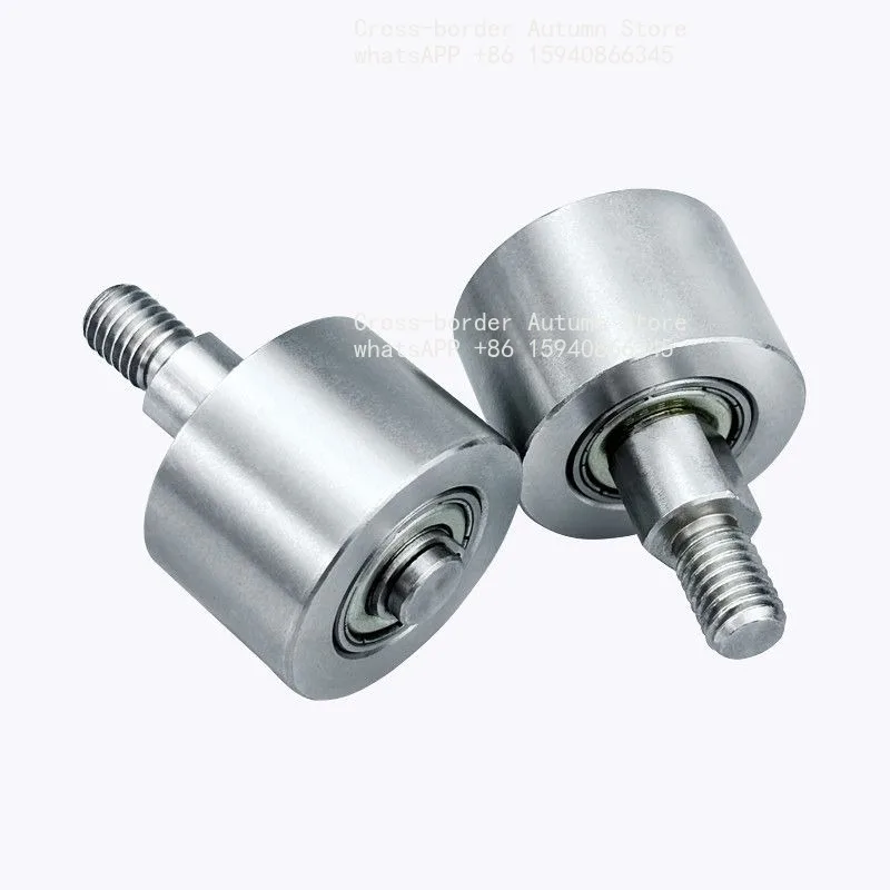 Double Bearing Stainless Steel External Thread Vertical Guide Wheel Belt Roller with Unilateral Shaft TGRS
