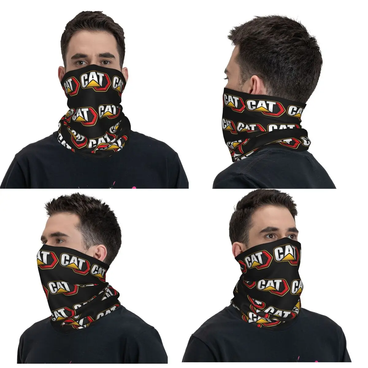 Cat-caterpillar Logo Bandana Neck Cover Printed Wrap Scarf Multi-use Cycling Scarf Riding Unisex Adult All Season