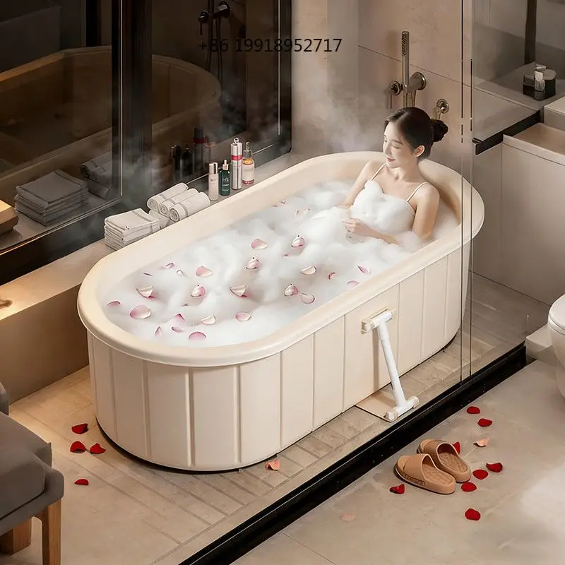 Home Use Foldable Bathtub Adult Bath Tub Thickened Full Body Soaking Tub Steam Bath Portable Wash Basin Spa Tub Premium JJ350