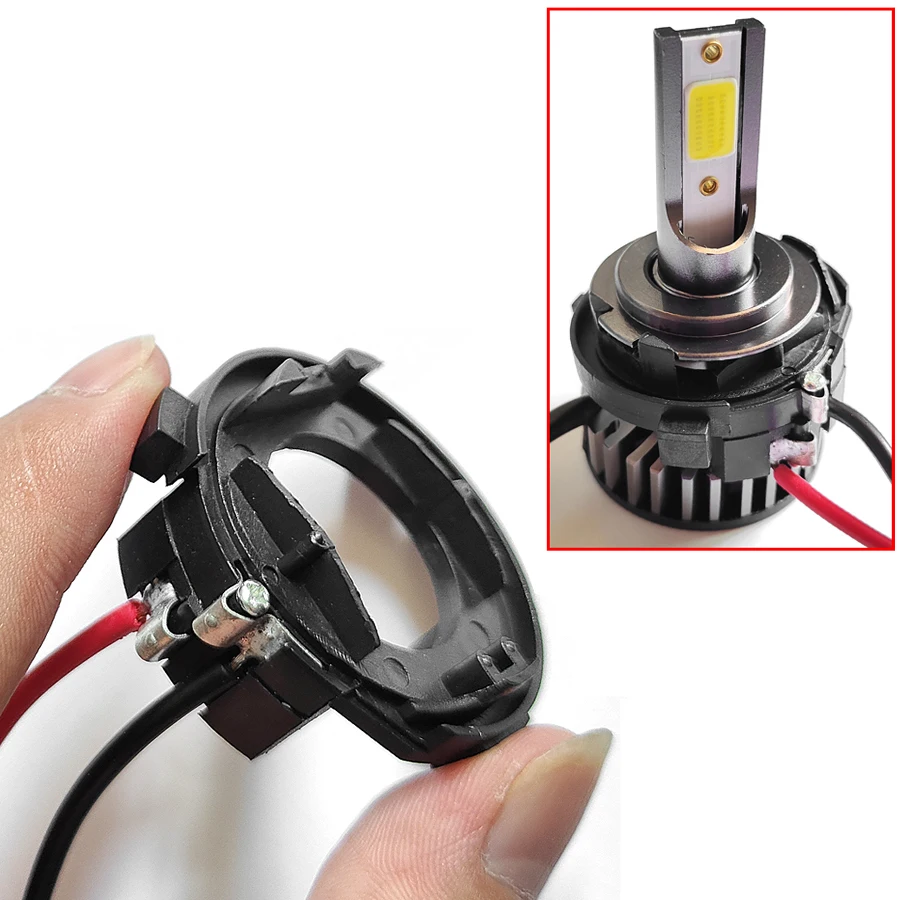New 2Pcs H7 LED Adapter Holder Retainers For Volkswagen Golf 7 MK7 Headlight Bulb