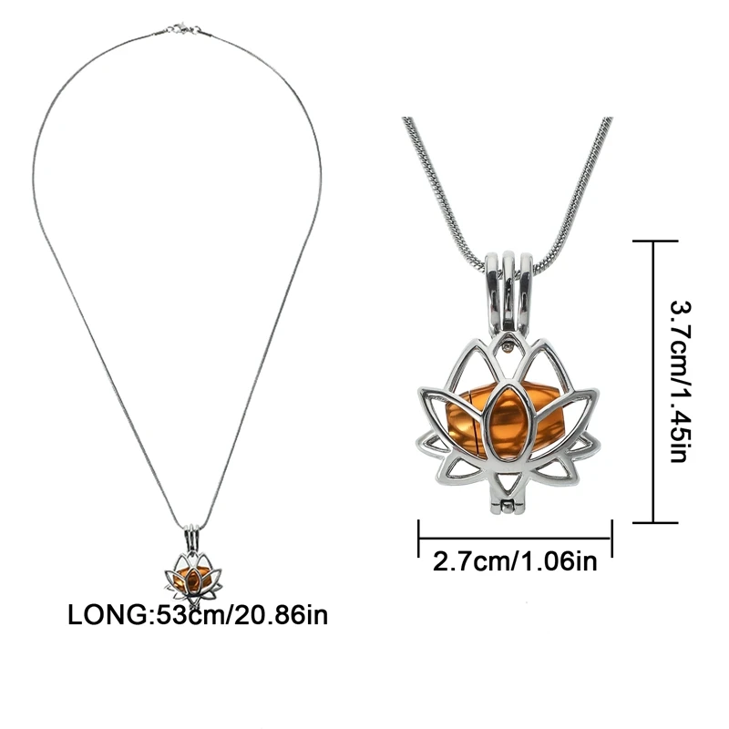 1pc Stainless Steel Lotus Necklace Memorial Urn Chain for Human Pet Ashes Urn Necklace Lotus Pendant Chain Memorial Jewelry Gift