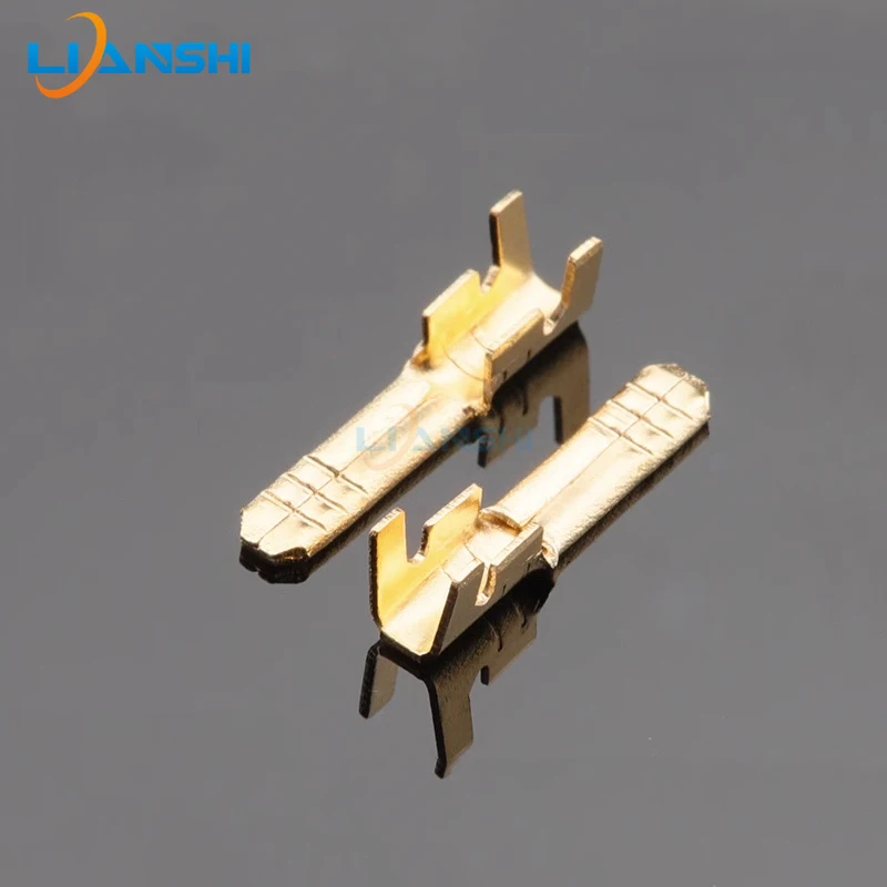 100pcs of 2.8 double-layer connectors, double-layer 0.8mm thick terminal blocks, 110 male connectors made of brass