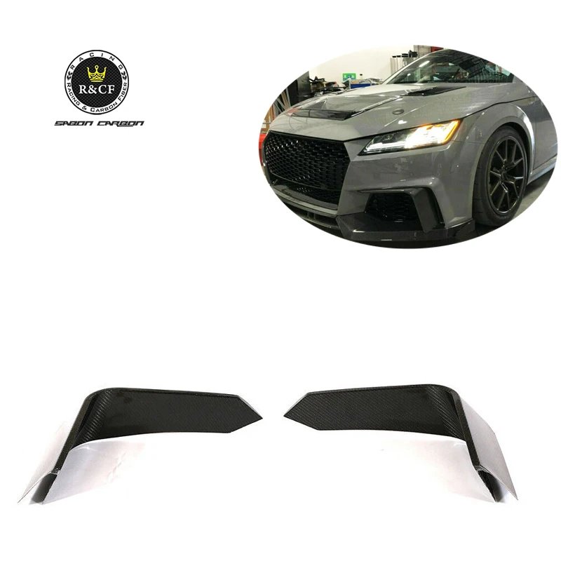 

Для 15-19 Audi TTRS MK3 передний бампер из углеродного волокна, спойлер, противотуманный сплиттер