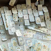 20 piezas/1 lote de pegatinas Kawaii para álbum de recortes, diario basura para fiesta de té, planificador dorado, papelería decorativa