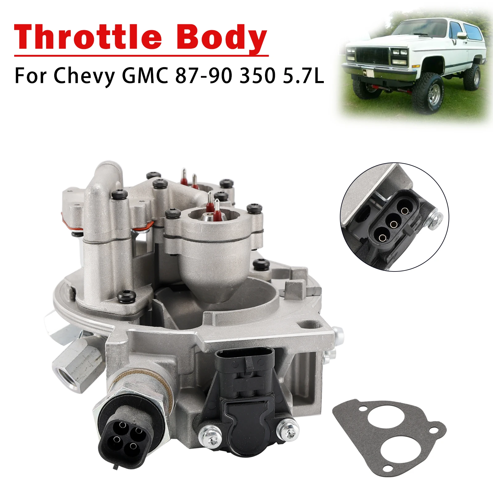 

Throttle Body For Chevy GMC 1987 1988 1989 1990 350 5.7L Series C1500 C2500 K1500 K2500 Truck Silverado Tahoe Suburban TBI