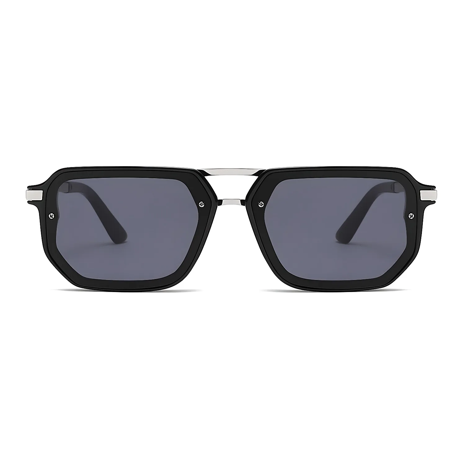 

3625 Fashion Square Double Bridge Sunglasses Men Women Metal Frame UV400 Protection Sun Glasses Retro Vintage Travel Eyewear
