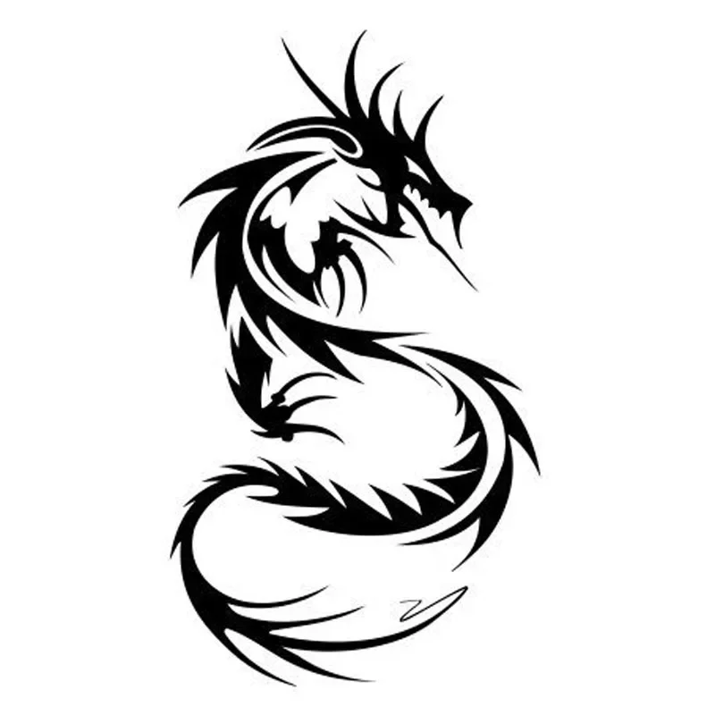 Chinese Dragon Classic Vinyl Car Body Stickers Custom Car Styling Decals Black/Silver 9*15.6CM