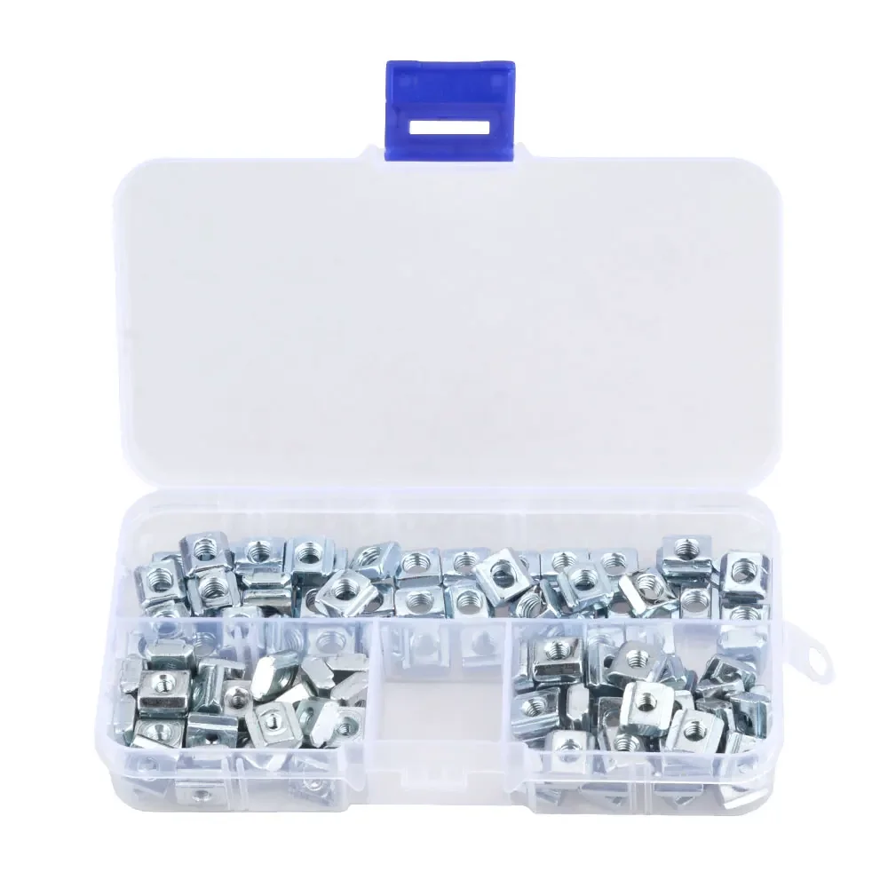 

120pcs/set M3 M4 M5 Zinc Plated T Slide Nut Fastener Galvanized T-Slot Nuts for 20 Series Aluminum Extrusion Profile