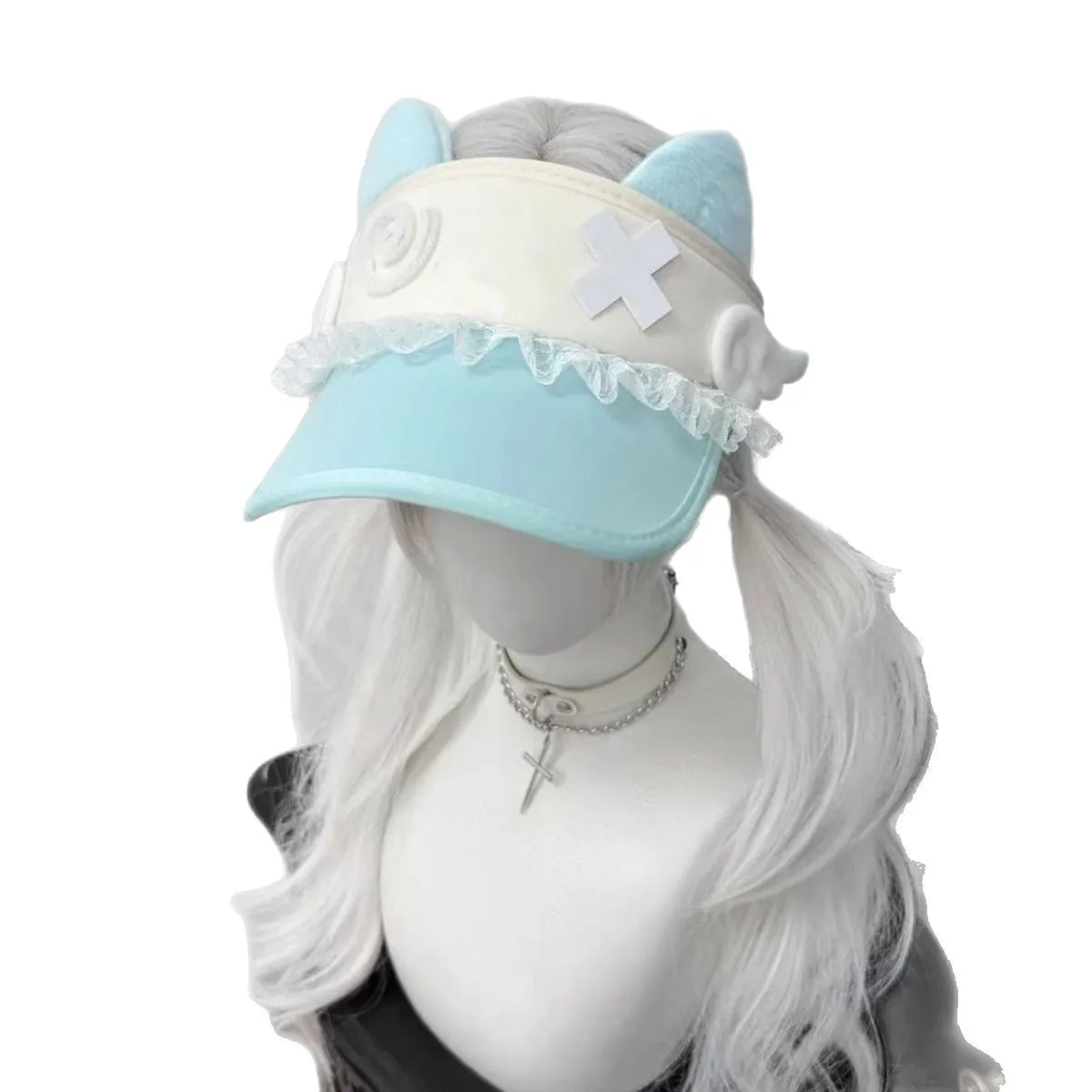 الفتاة الحلو نمط قبعات Kawaii القبعات القط الأذن المفتوحة قبعة الشمس ثقافة فرعية قبعة لطيف لوليتا نمط Y2k قبعات الموضة الصيف قبعة الشمس #5
