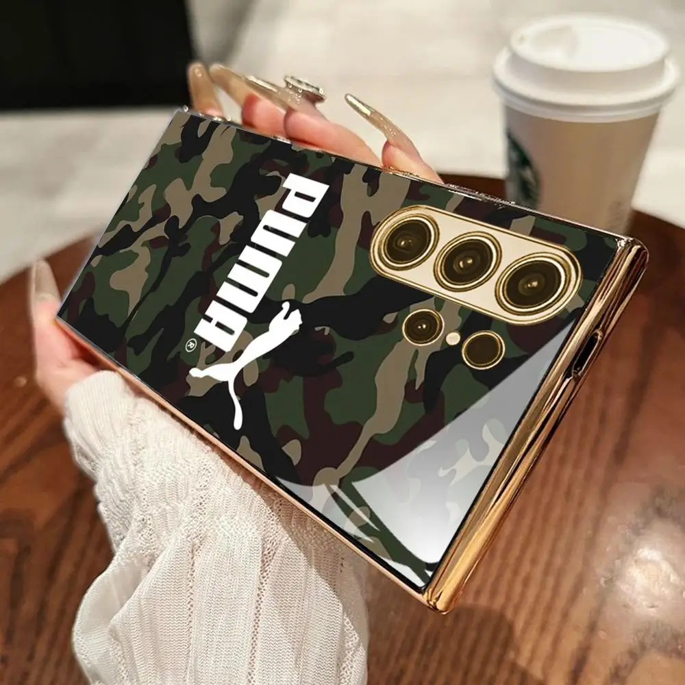 Fashion p-pumas Phone Case For Samsung S26 S25 S24 S23 S22 S21 Plus Ultra FE Edge Electroplated glass view 2