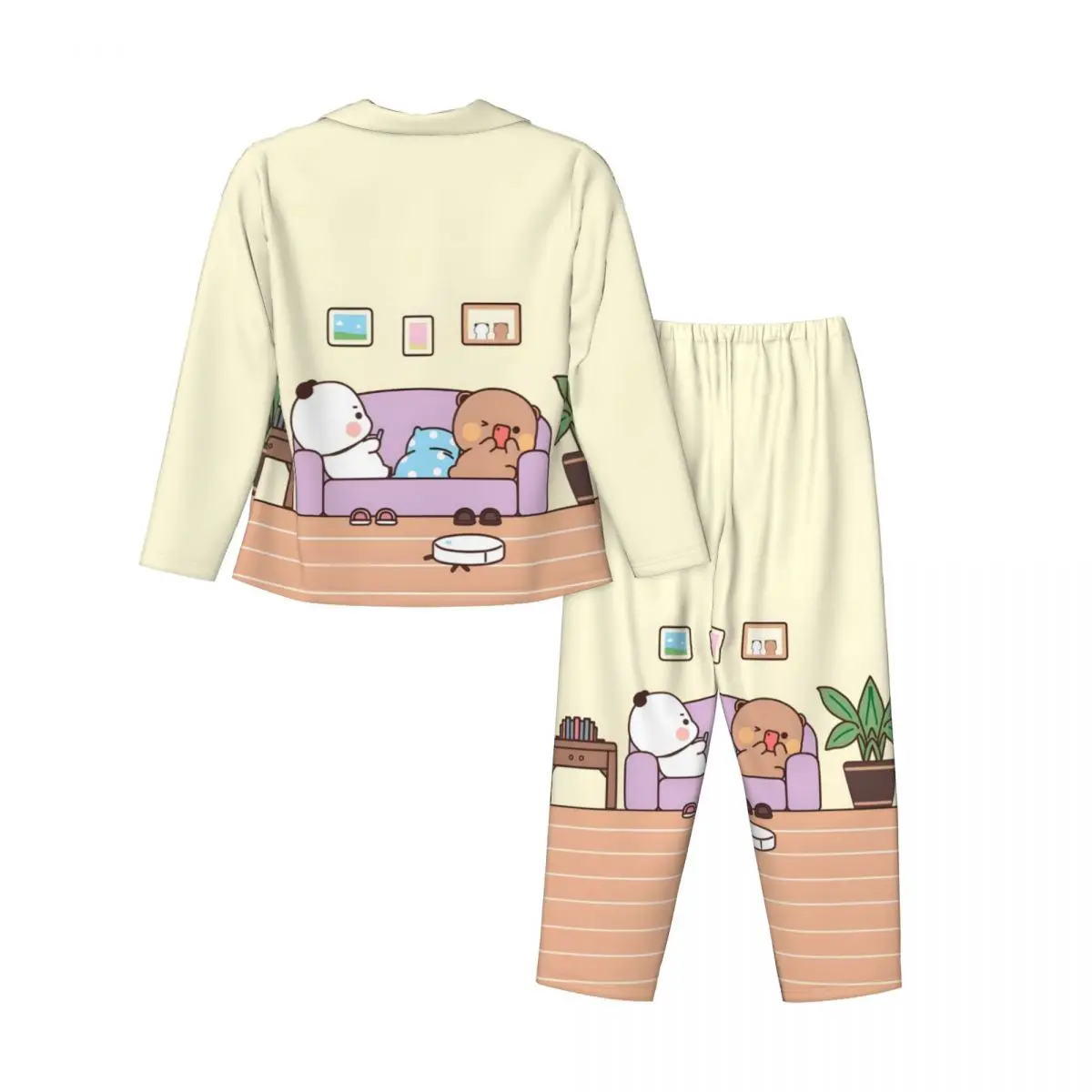 Panda Bear Hug Bubu Dudu Women's Pajamas Sets Woman 2 Pieces Pajamas Female Couples Loungewear Suit Home Clothes