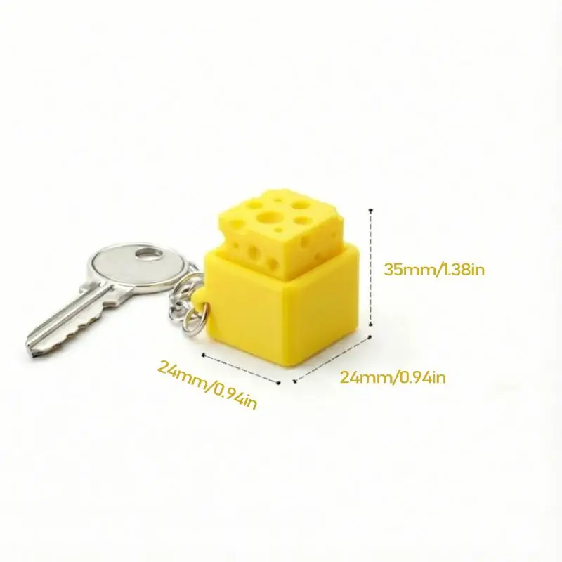 Portable Cheese Keyboard Fidget Button Keychain Anxiety Relief Sensory Toy for Students Professionals Kids