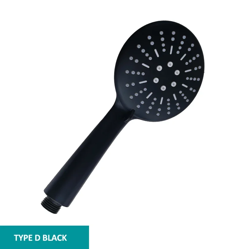 Black 3 Function ABS Hand Held Shower Head High Pressure Rain  Sprayer Set Wall Mount Slide Bar with Hook and Bracket