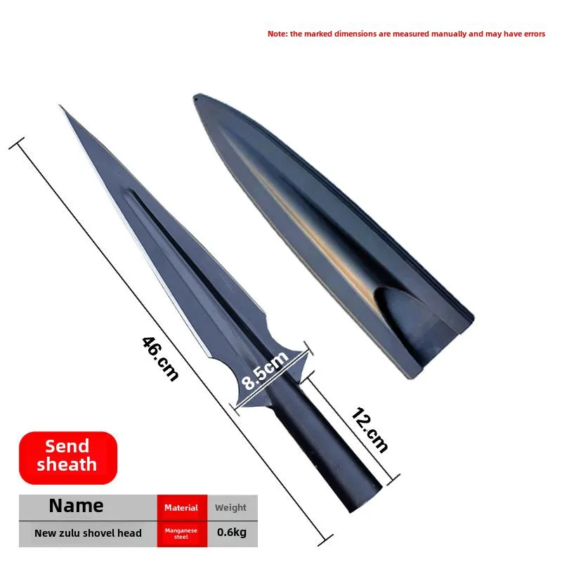 New Pig Spear Portable and Detachable Horse Spear Zulu Spade Red Cherry Spear Head Spade Self Defense Tool camping gear outdoor