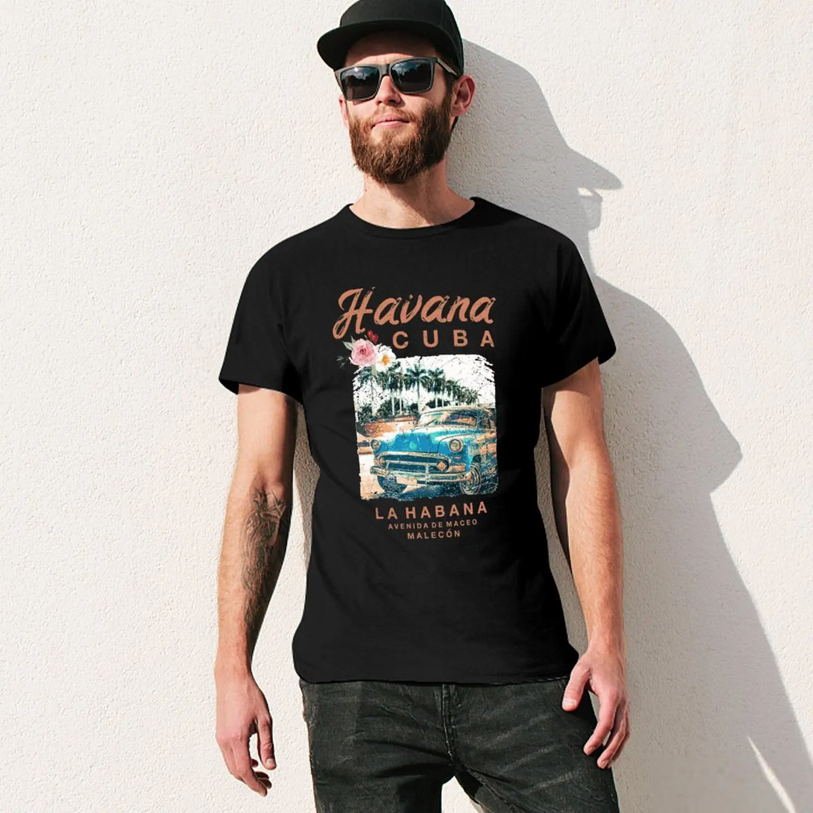 Havana Cuba La Habana Travel Vintage Cuban T-shirt anime clothes vintage blanks plus sizes mens big and tall t shirts